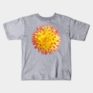 Yellow and Pink Spiky Flower Photo Kids T-Shirt